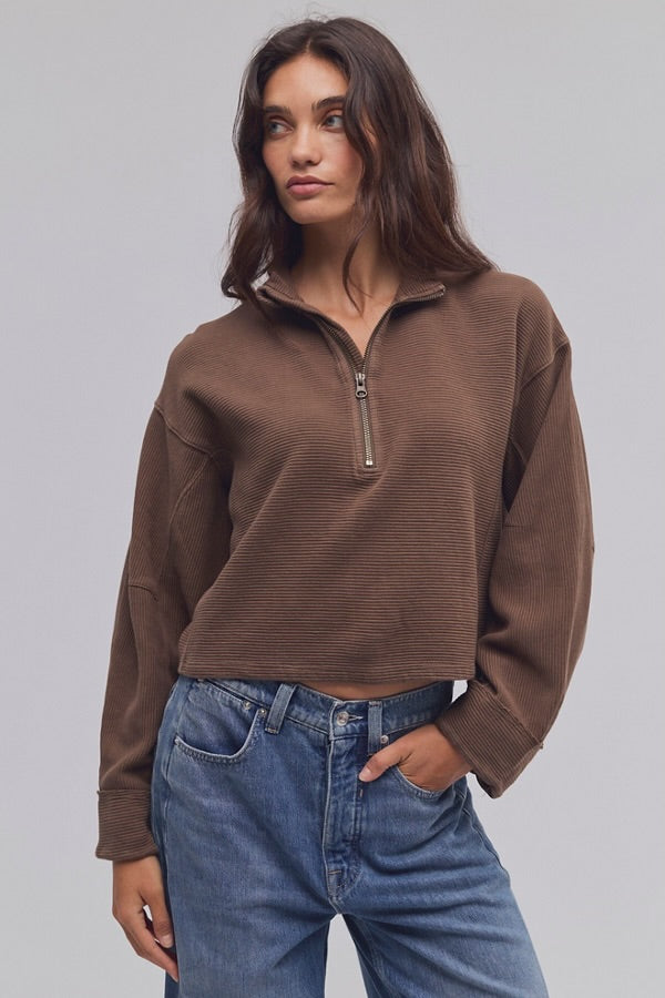 Celeste Quarterzip/ Teak